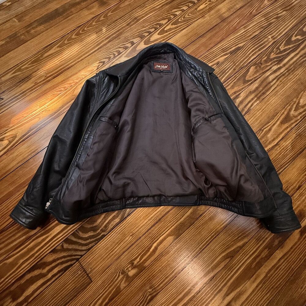 Vintage Lambskin Leather Black Bomber Jacket | Buttery Soft, Small - Picture 9 of 12